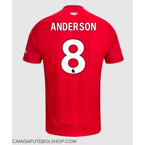 Camisa de time de futebol Nottingham Forest Elliot Anderson #8 Replicas 1º Equipamento 2024-25 Manga Curta